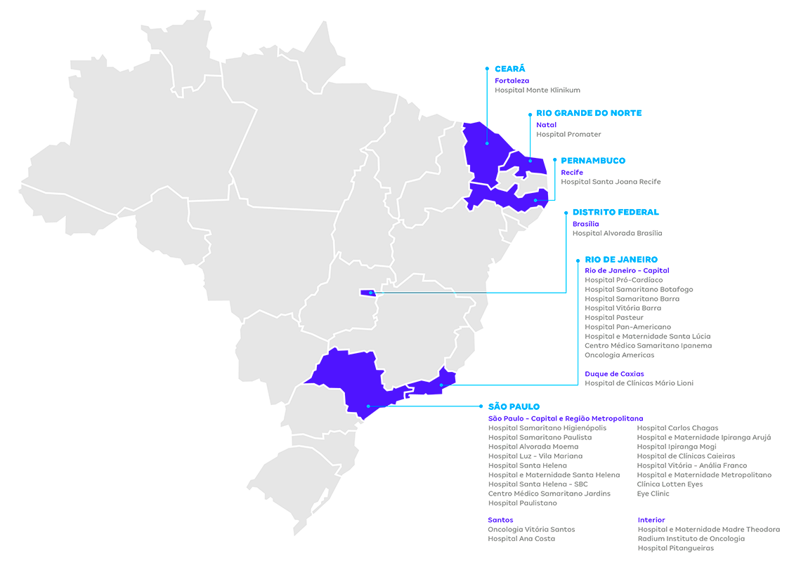 Mapa de Hospitais Grupo Amil